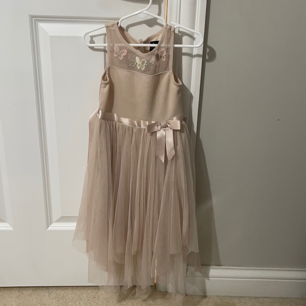 Toddler’s nude mesh tulle party dress -  size 4